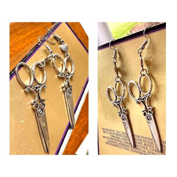 Scissor Earrings New Dangle Hooks Sewing Seamstress Cross Stitch Needlep… - Picture 7 of 12